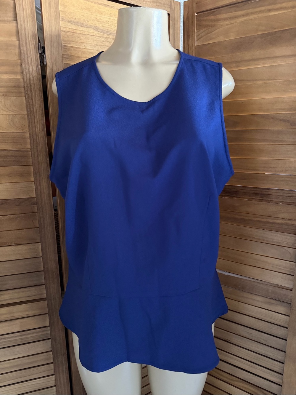 Ann Taylor Royal Blue Sleeveless Peplum Top